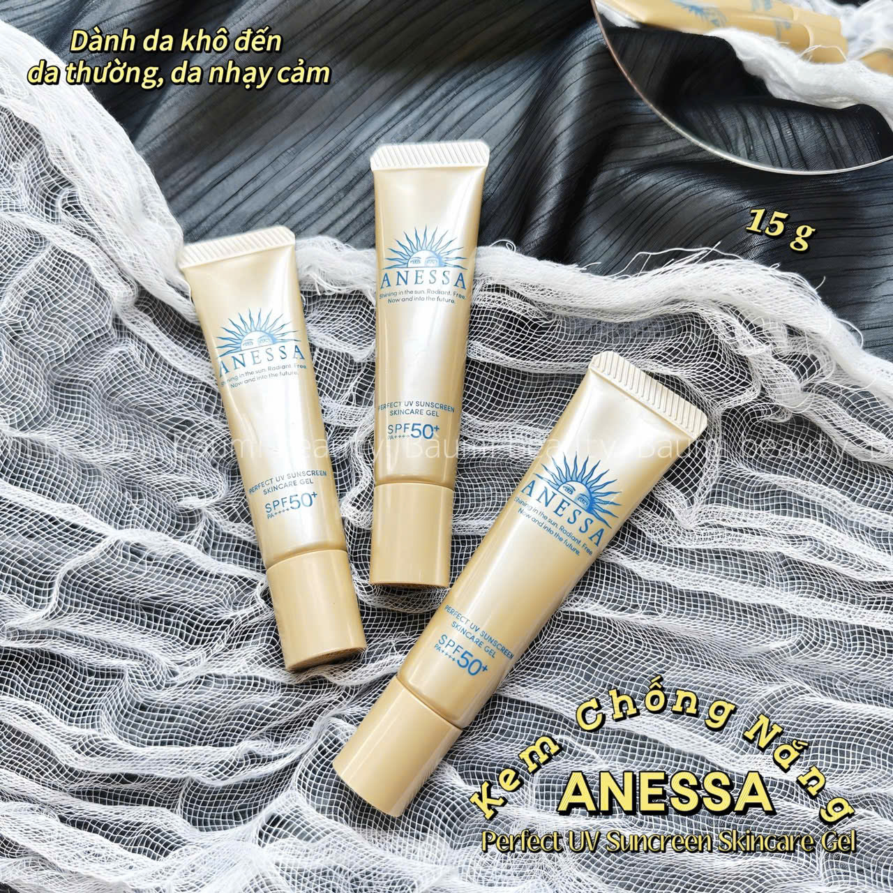 [ Minisize ] Gel Chống Nắng Anessa Perfect UV Suncreen Skincare Gel Spf 50+ PA++++ 15g - Nhật Bản