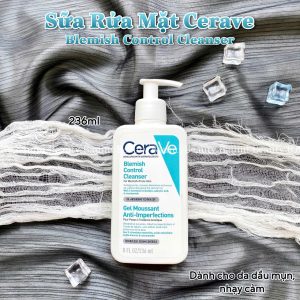 Sữa rửa mặt Cerave Blemish Control Cleanser Gel Moussant cho da dầu mụn 236ml - bản Pháp