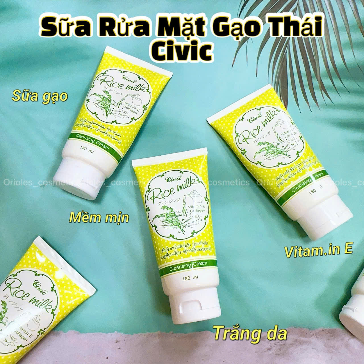 Sữa rửa mặt tạo bọt sạch sâu sữa gạo Rice Milk Civic 180ml - Thái Lan