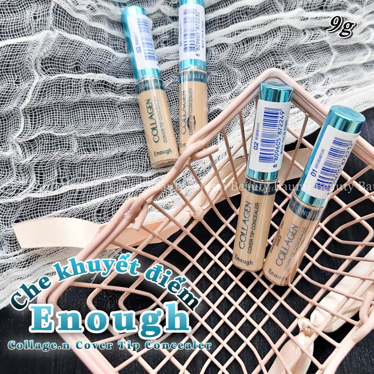 Kem che khuyết điểm dưỡng ẩm, hỗ trợ chống nắng Enough Collagen Cover Tip Concealer 9g - Hàn Quốc #02