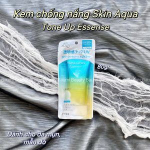  Kem chống nắng Skin AQua Tone Up UV Essense Mint Green SPF50+ PA++++ (Xanh Mint) 80gr - Nhật Bản