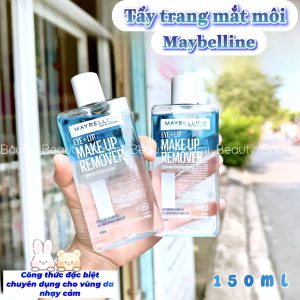 Tẩy trang làm sạch sâu mọi lớp trang điểm cứng đầu cho mắt/ môi Maybelline New York Eye-Lip Makeup Remover 150ml - Mỹ