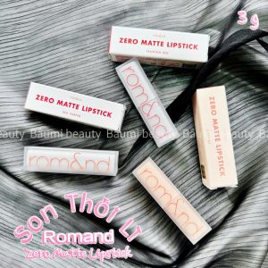 Son thỏi lì, lên màu siêu xinh Romand Muteral Nude Zero Matte Lipstick 3g - Hàn Quốc #16 Dazzle Red