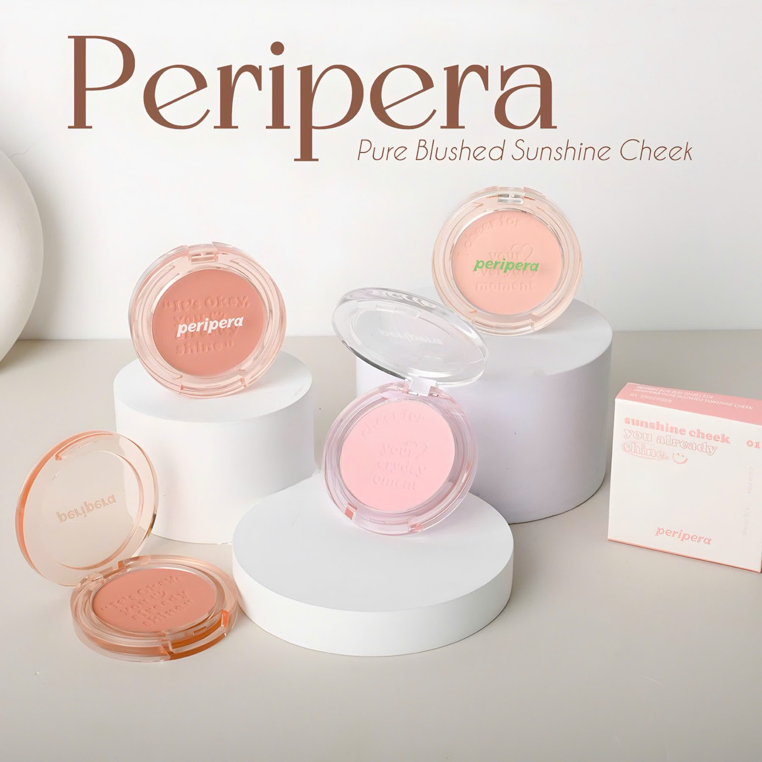 Phấn Má hồng Peripera Pure Blushed Sunshine Cheek 4.2g - Hàn Quốc #24 Mauve Cream