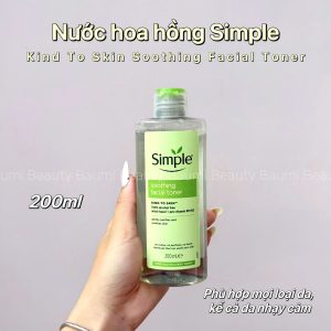 Toner / Nước hoa hồng cho da nhạy cảm, không cồn Simple Soothing Facial Toner 200ml - Anh Quốc