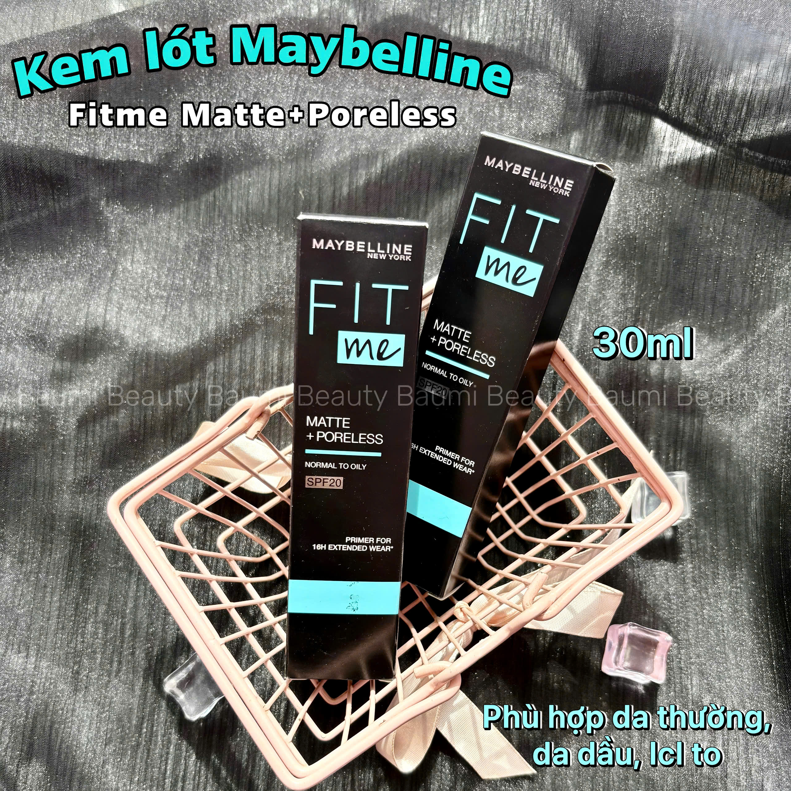 Kem lót kiềm dầu ngăn xuống tông Maybelline Fit Me Matte + Poreless 16H Mattifying Primer 30ml - Mỹ