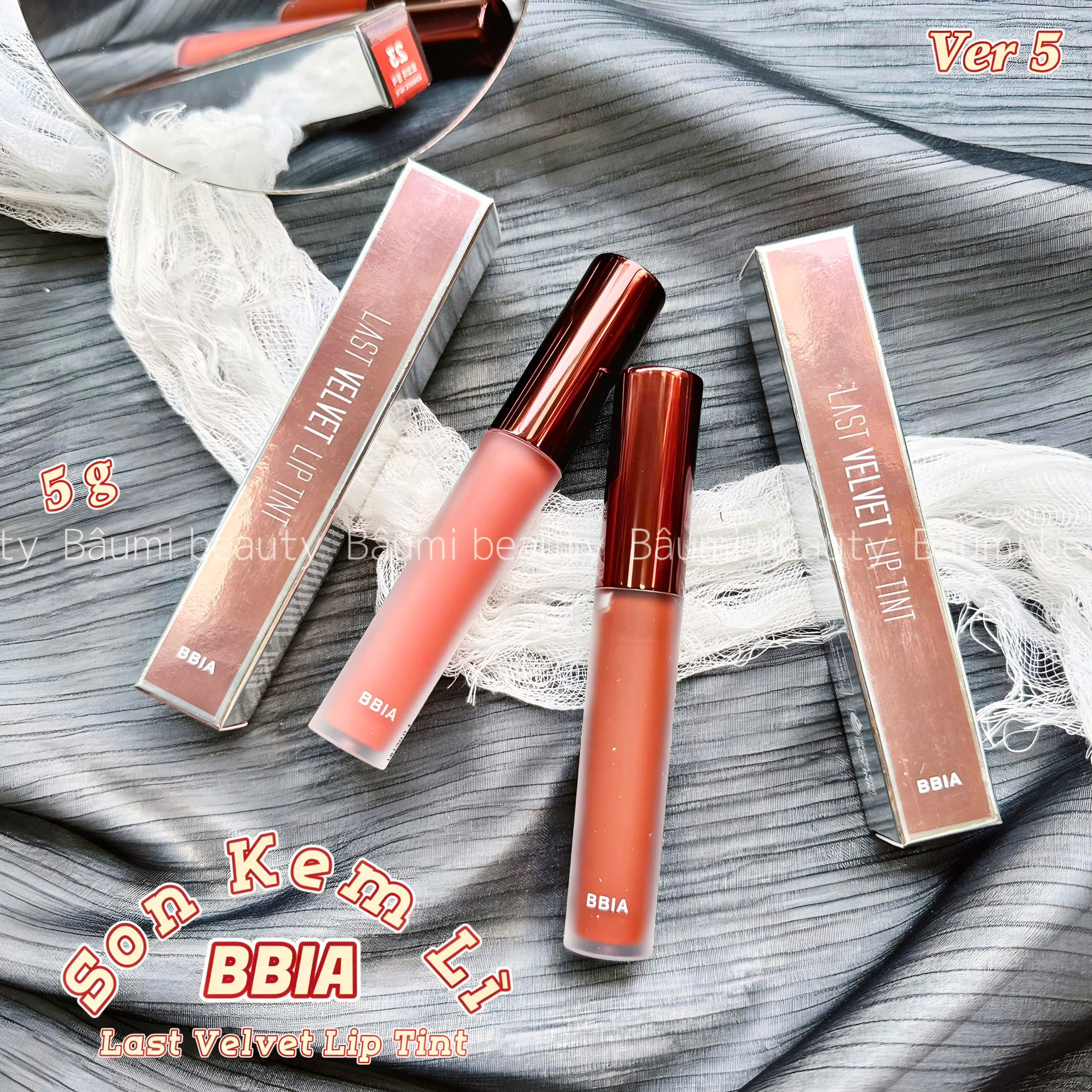 [ Ver.5 ] Son kem lì Bbia Last Velvet Lip Tint 5g - Hàn Quốc #25 Final Note
