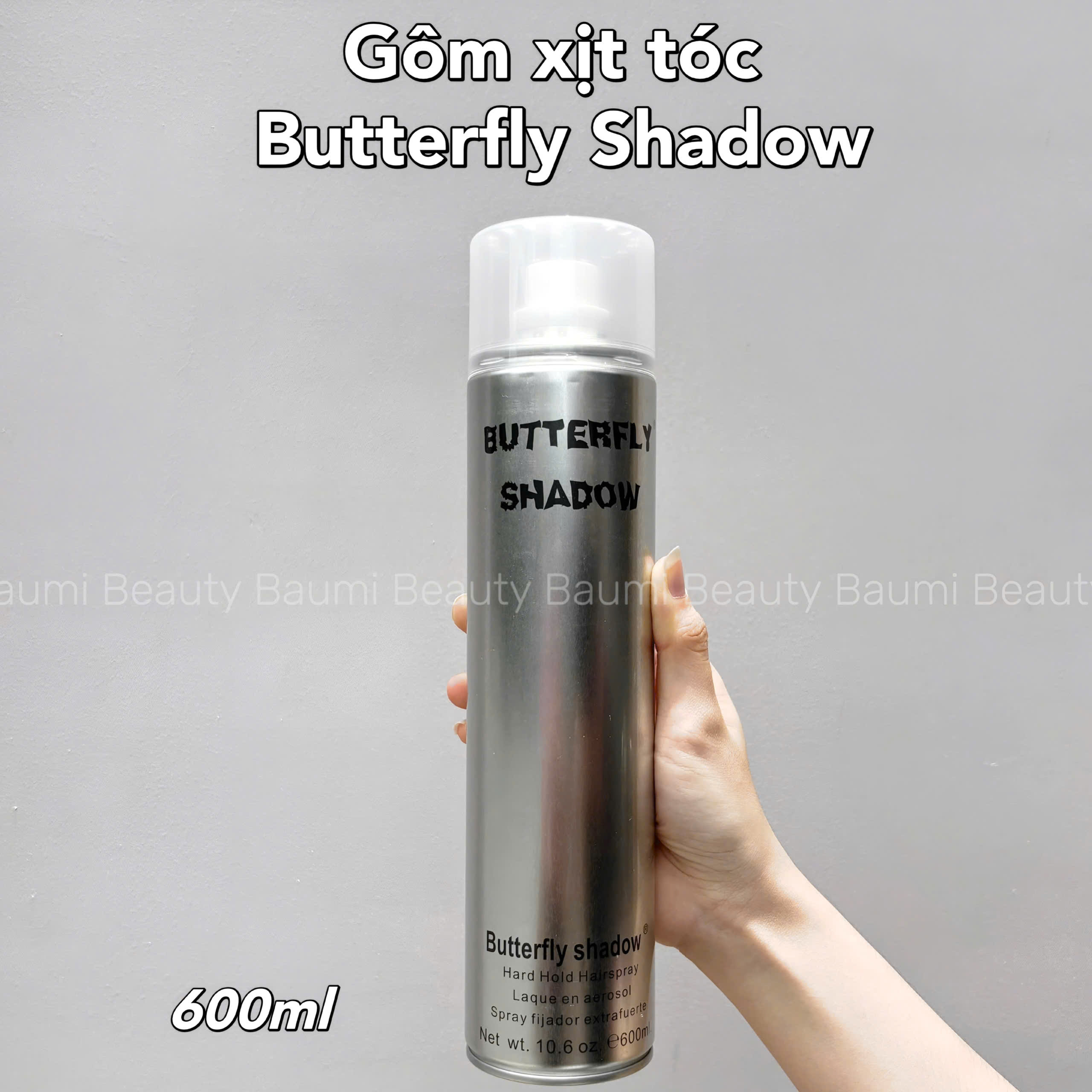 Gôm xịt tóc tạo kiểu, giữ nếp Butterfly Shadow #600ml