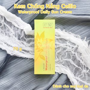 Kem chống nắng Cellio Waterproof Daily Sun Cream SPF 50+/ PA+++ 70g - Hàn Quốc #vàng, chống nước, lâu trôi