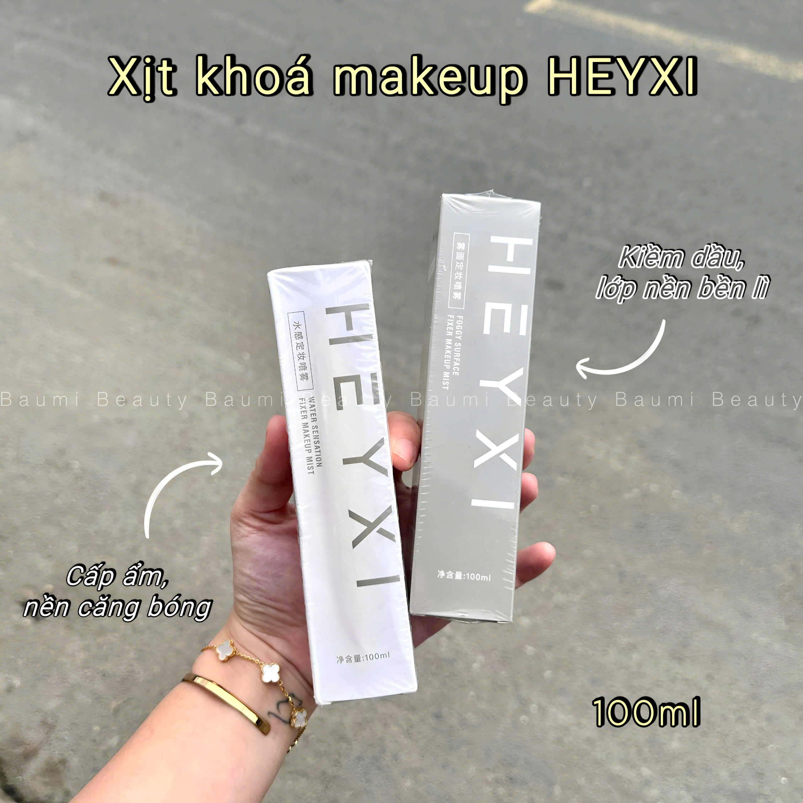 Xịt khoá nền Heyxi Fixer Makeup Mist giữ makeup 100ml - nội địa Trung # #trắng cấp ẩm, giữ lớp nền mềm mại không mốc