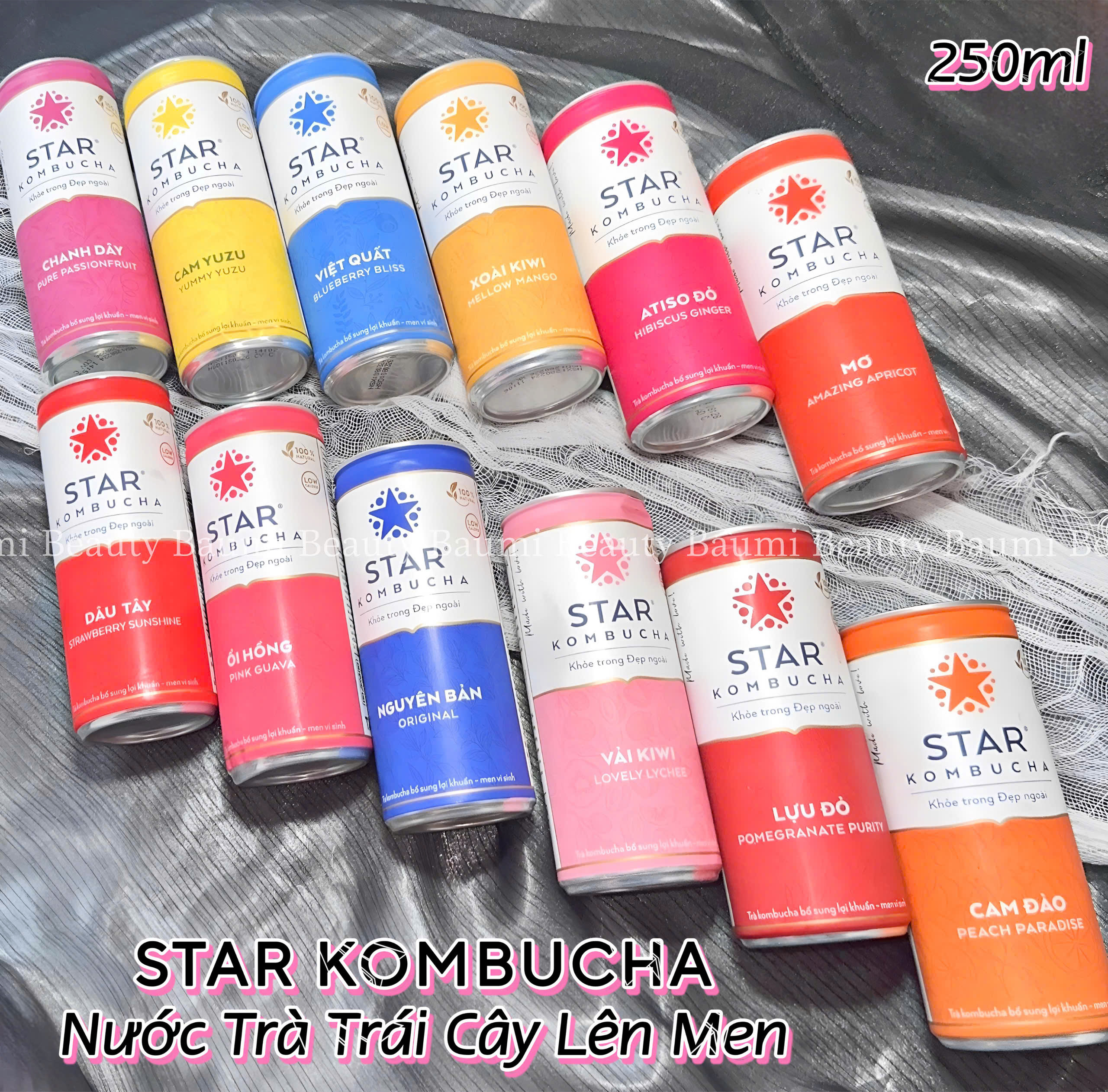 ( Lẻ 1 lon ) Nước uống Star Kombucha trái cây lên men tốt cho sức khoẻ, đẹp da, giữ dáng 250ml - Việt Nam
