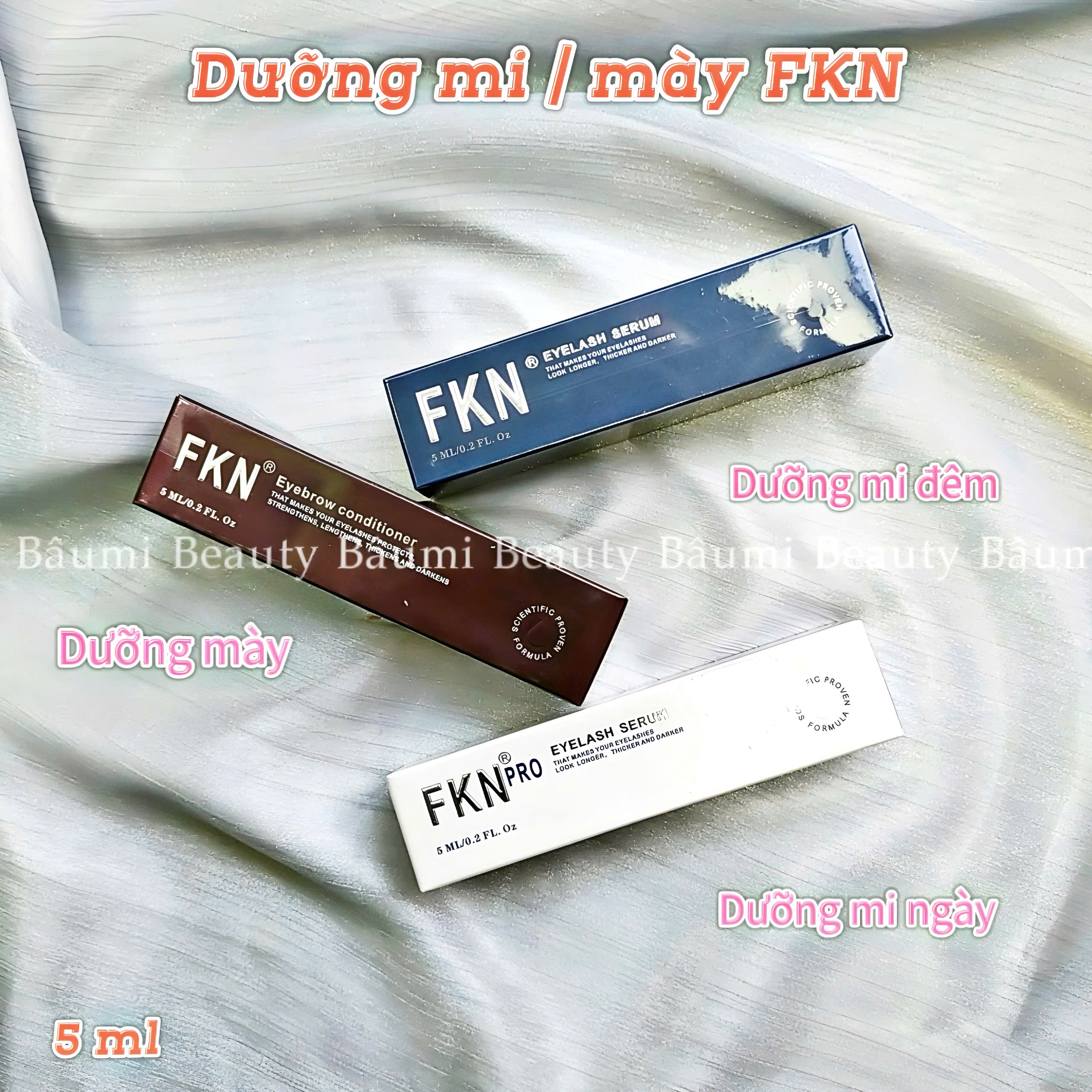 (Cty) Dưỡng mi FKN Pro Eyelash Serum Hàng chính hãng 5ml - Việt Nam #Trắng, ban ngày