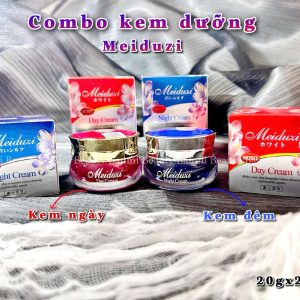 (Combo Ngày Đêm) Kem dưỡng  giảm thâm nám, tàn nhang, trắng da, chống lão hoá Meiduzi 20gx2 - Nhật Bản