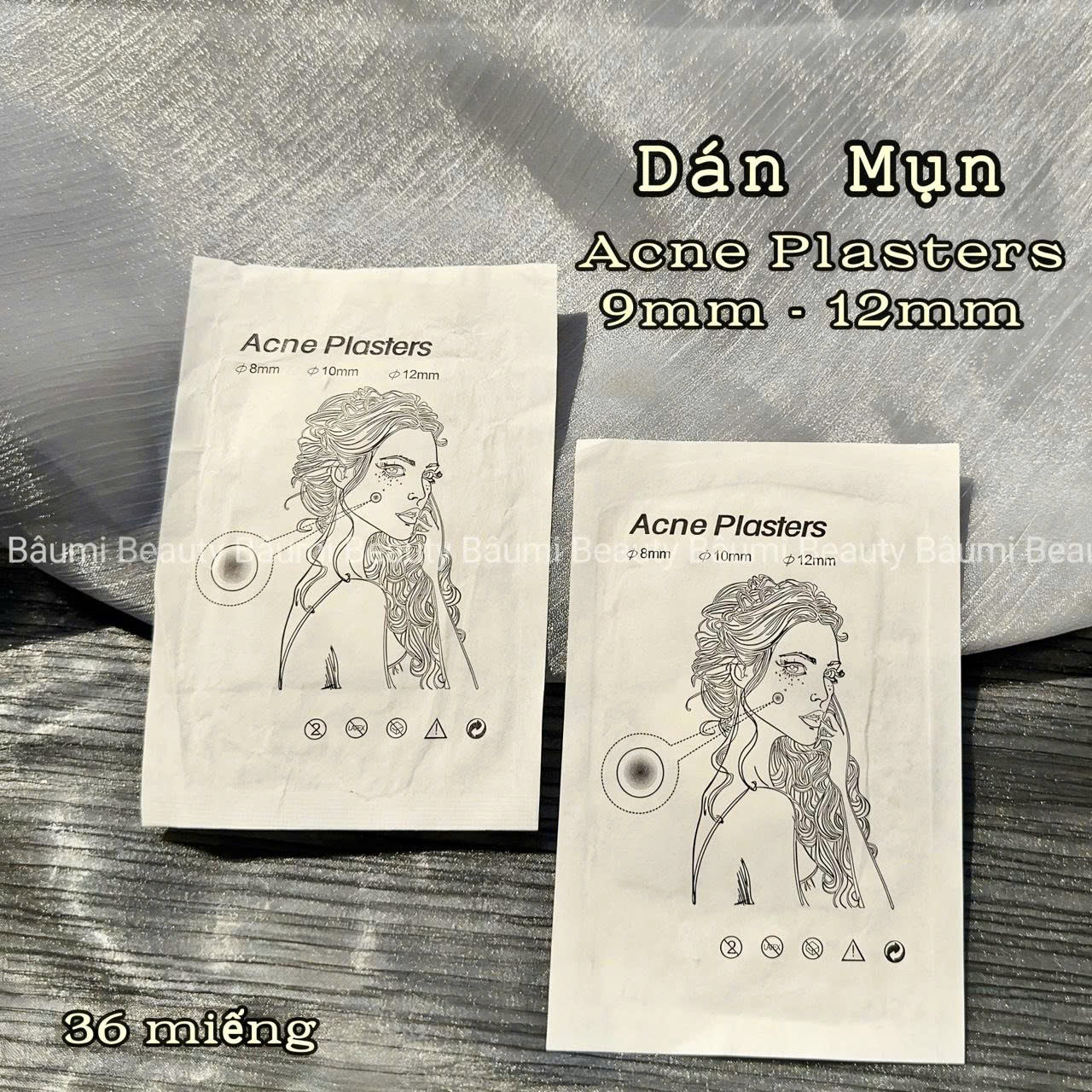 Vỉ 36 miếng dán mụn cô gái Acne Plasters 9mm-12mm