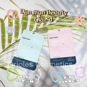 Miếng Dán Hỗ trợ giảm mụn Chống Thấm Nước Beauty Glazed 24 miếng dán tròn nhỏ #Xanh ban đêm