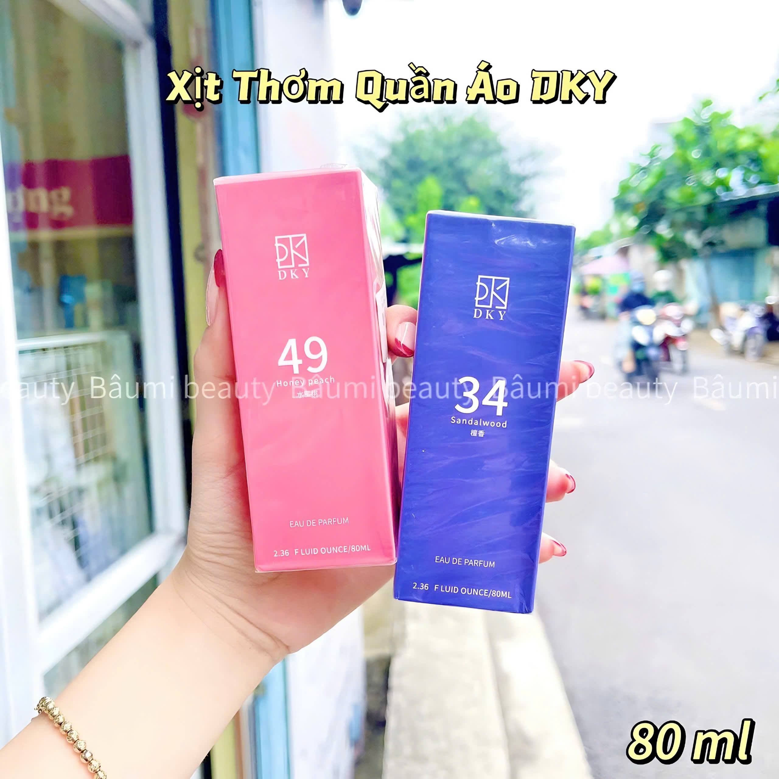 Xịt Thơm Quần Áo Quốc Dân DKY ngăn muỗi đốt ,lưu hương 80ml - nội địa Trung #màu hồng, hương đào