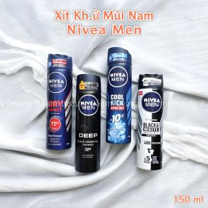 Xịt khử mùi nam Nivea Men khô thoáng 150ml - Bản Thái #Black and White