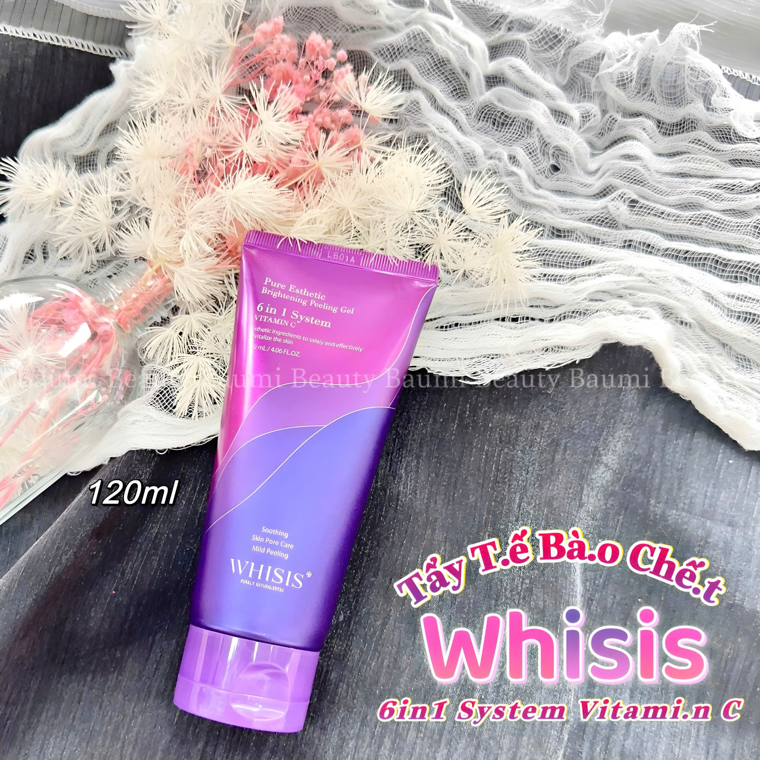 Tẩy tế bào chết dạng gel thiên nhiên, lành tính Whisis Peeling Gel 120ml - Hàn Quốc #Vitamin C