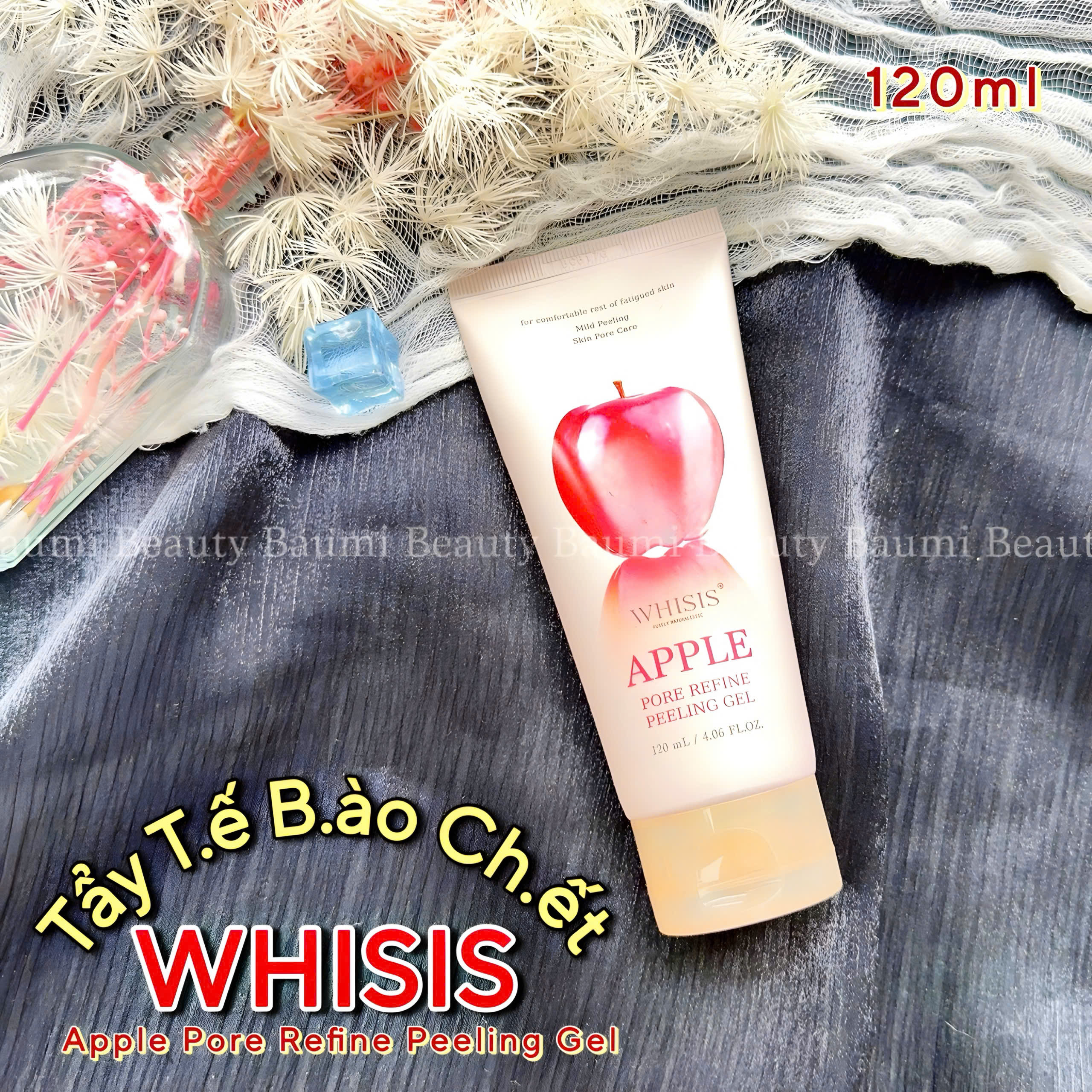Tẩy tế bào chết dạng gel thiên nhiên, lành tính Whisis Peeling Gel 120ml - Hàn Quốc #Apple táo