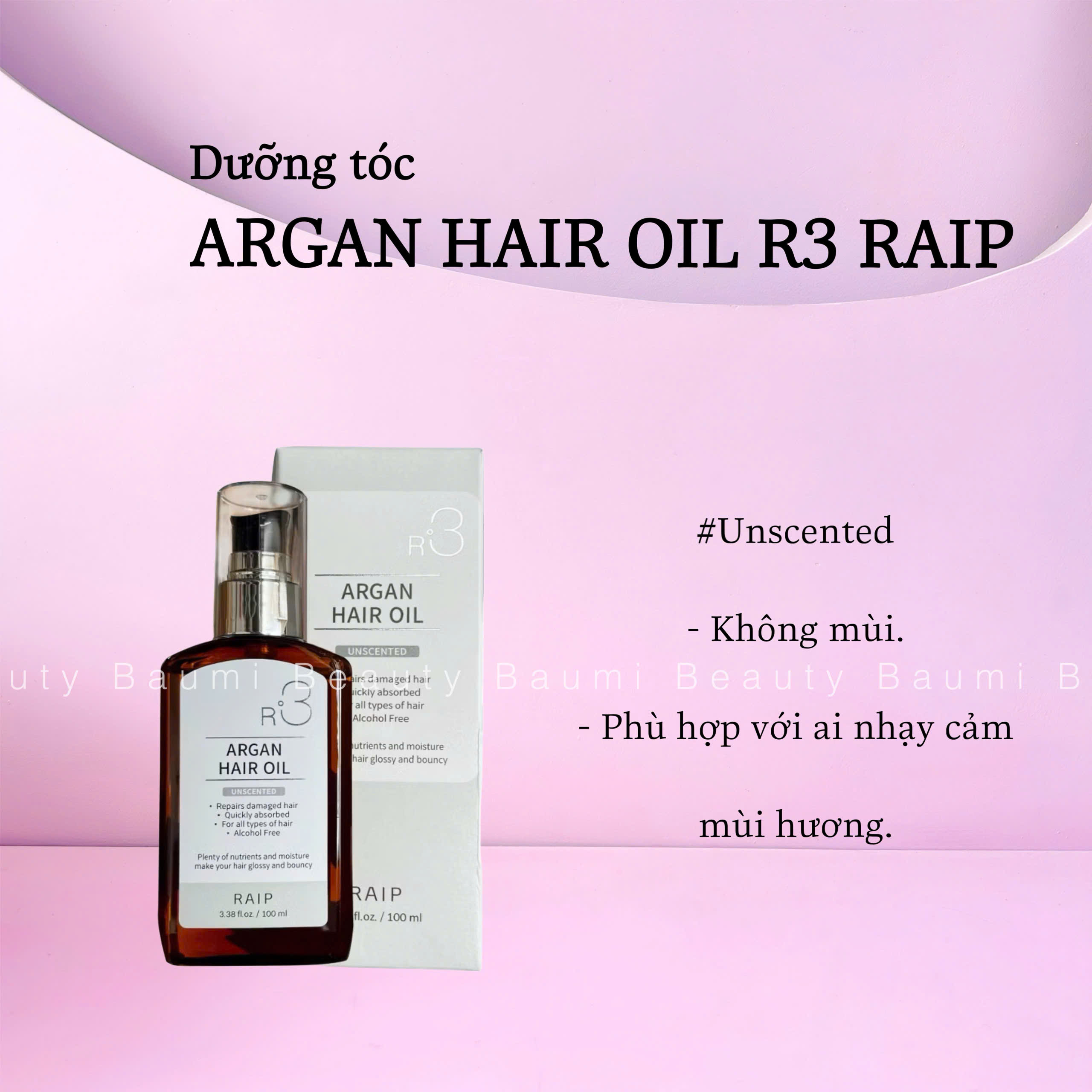 Huyết thanh/ Tinh dầu dưỡng tóc Raip R3 Argan Hair Oil 100ml - Hàn Quốc #Unscented