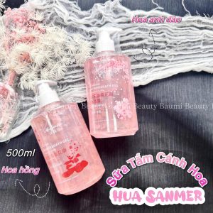 Sữa tắm cánh hoa dưỡng ẩm mềm mịn, lưu hương lâu Hua Sanmer Shower&Bath Gel 500ml - nội địa Trung #Rose hoa hồng