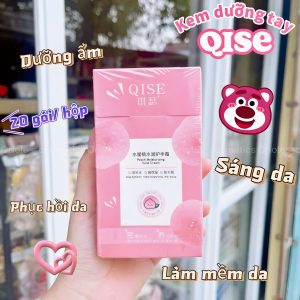 ( Hộp 20 gói ) Kem dưỡng tay đào Qise trắng da mờ thâm sạm dưỡng ẩm 80ml