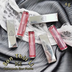 Son thỏi lì mịn mờ ảo 3ce Stylenanda Blur Matte Lipstick 4g - Hàn Quốc #Newtro Wave