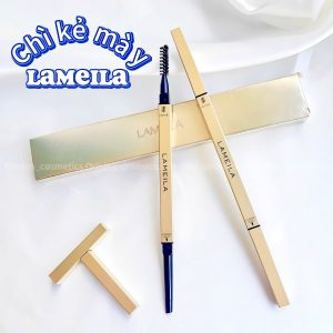 Bút chì kẻ chân mày 2 đầu dẹp siêu mỏng, kẻ nét lên màu chuẩn, không thấm nước Lameila 0.1g