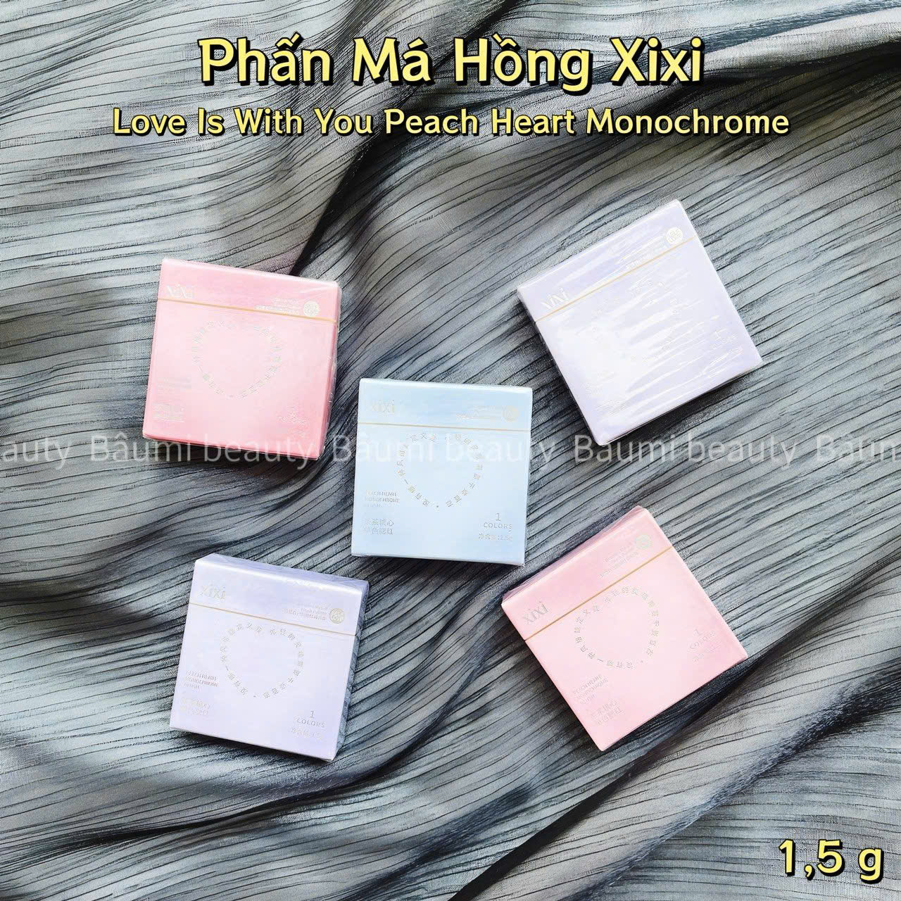 Phấn má hồng đơn sắc Xixi Love Is With You Peach Heart Monochrome Blush 1.5g - nội địa Trung # màu 05
