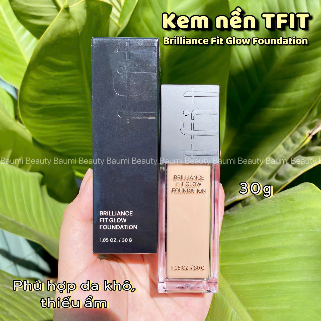 Kem nền dưỡng ẩm TFIT Brilliance Fit Glow Foundation 30g - Hàn Quốc #W01 trắng sáng