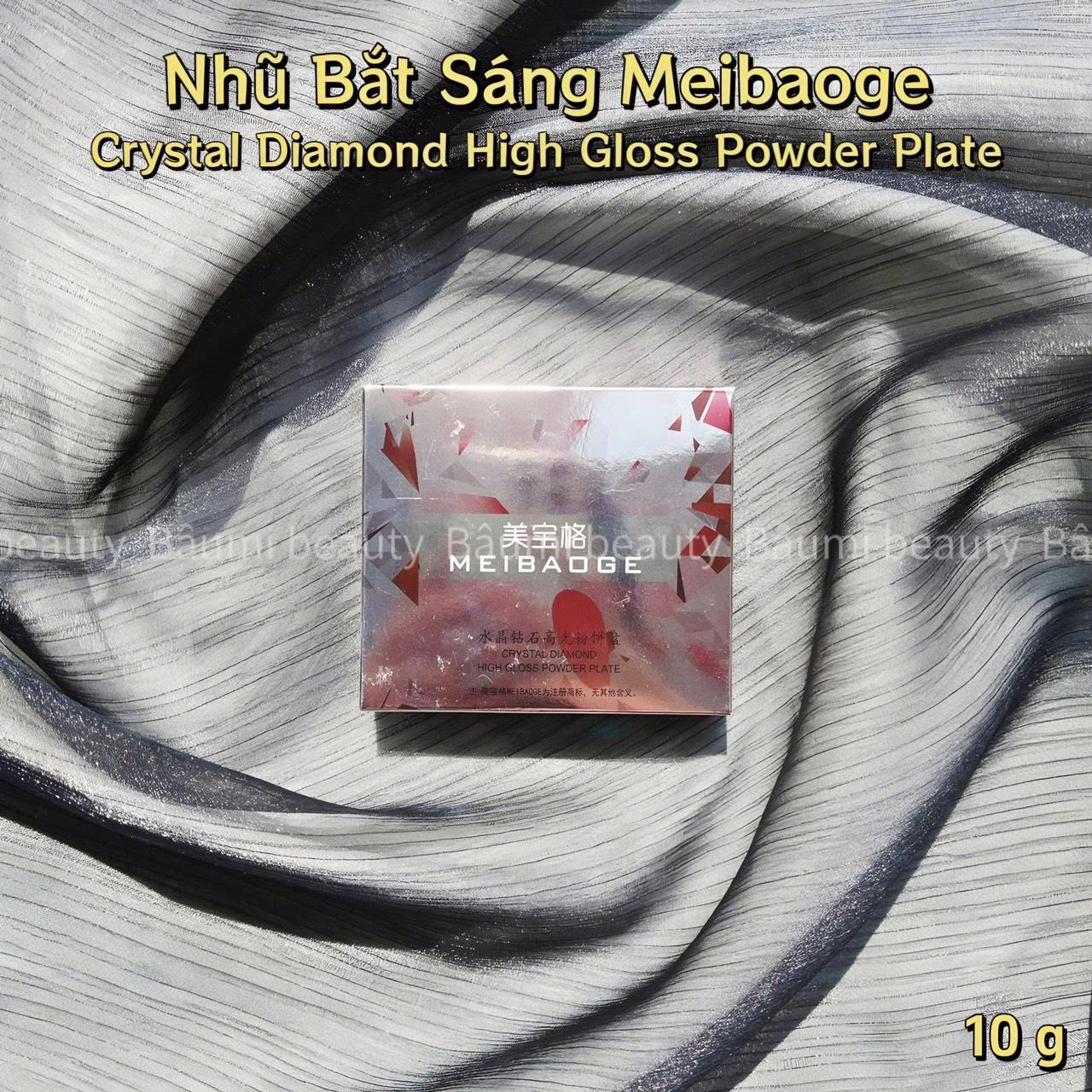 Nhũ bắt sáng/ Highlighter Meibaoge Crystal Diamond High Gloss Powder Plate 10g - nội địa Trung