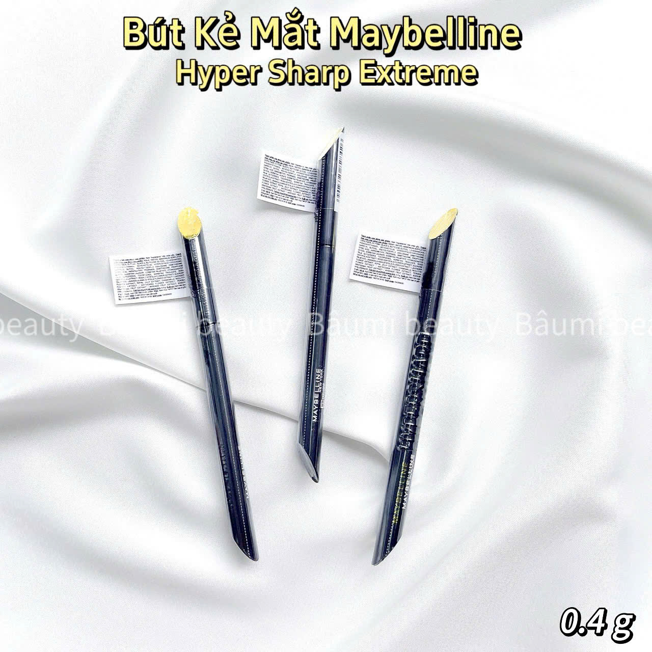 Kẻ Mắt Nước Siêu Mảnh, Chốn.g Trôi Maybelline Hyper Sharp Extreme Eyeliner 0.4g - Mỹ #Black