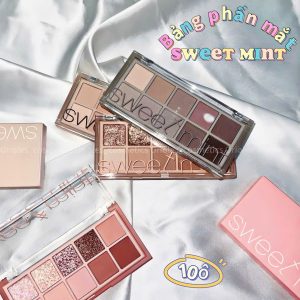 Bảng phấn mắt makeup 10 ô nhũ lì tiện dụng Sweet Mint 20g #04