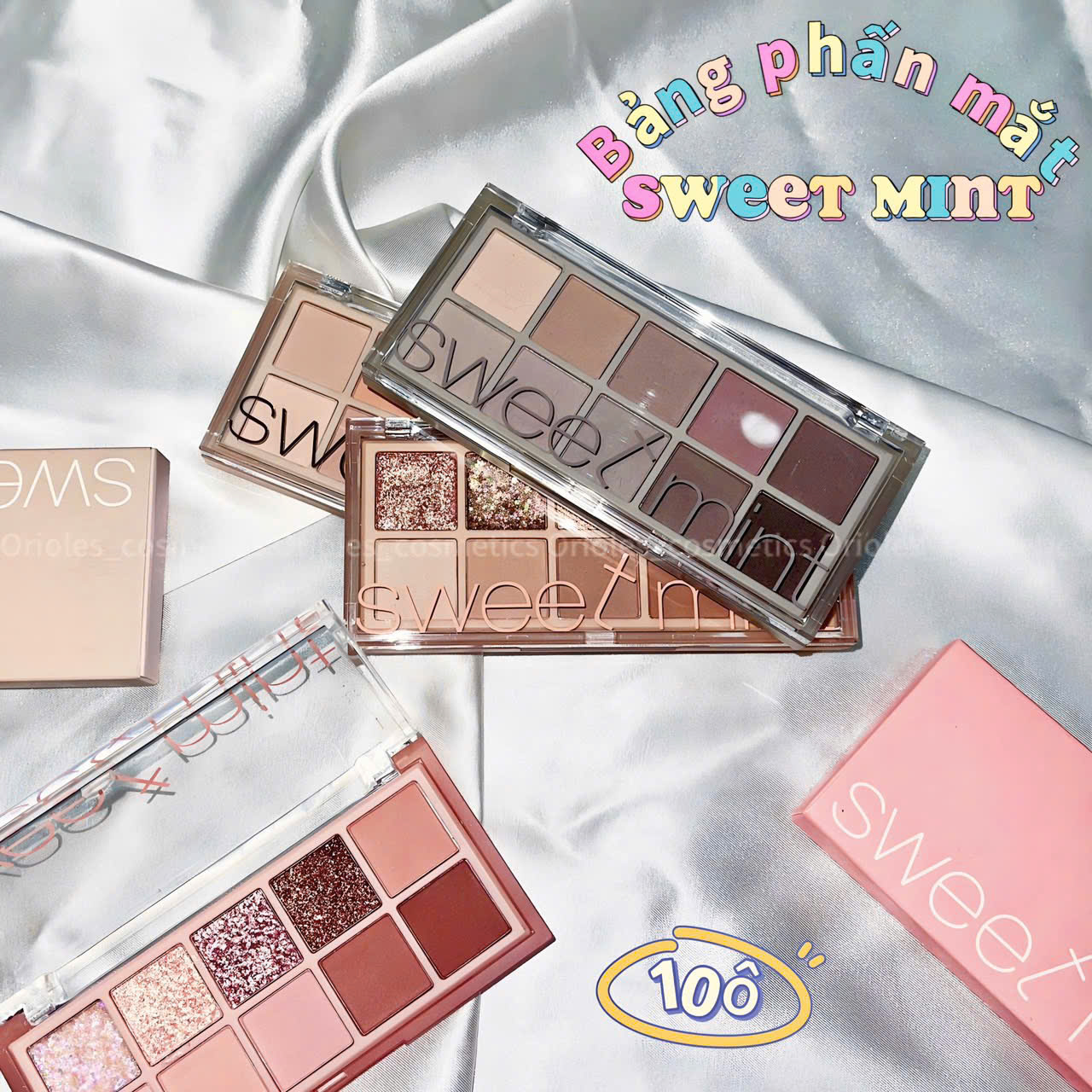 Bảng phấn mắt makeup 10 ô nhũ lì tiện dụng Sweet Mint 20g #02