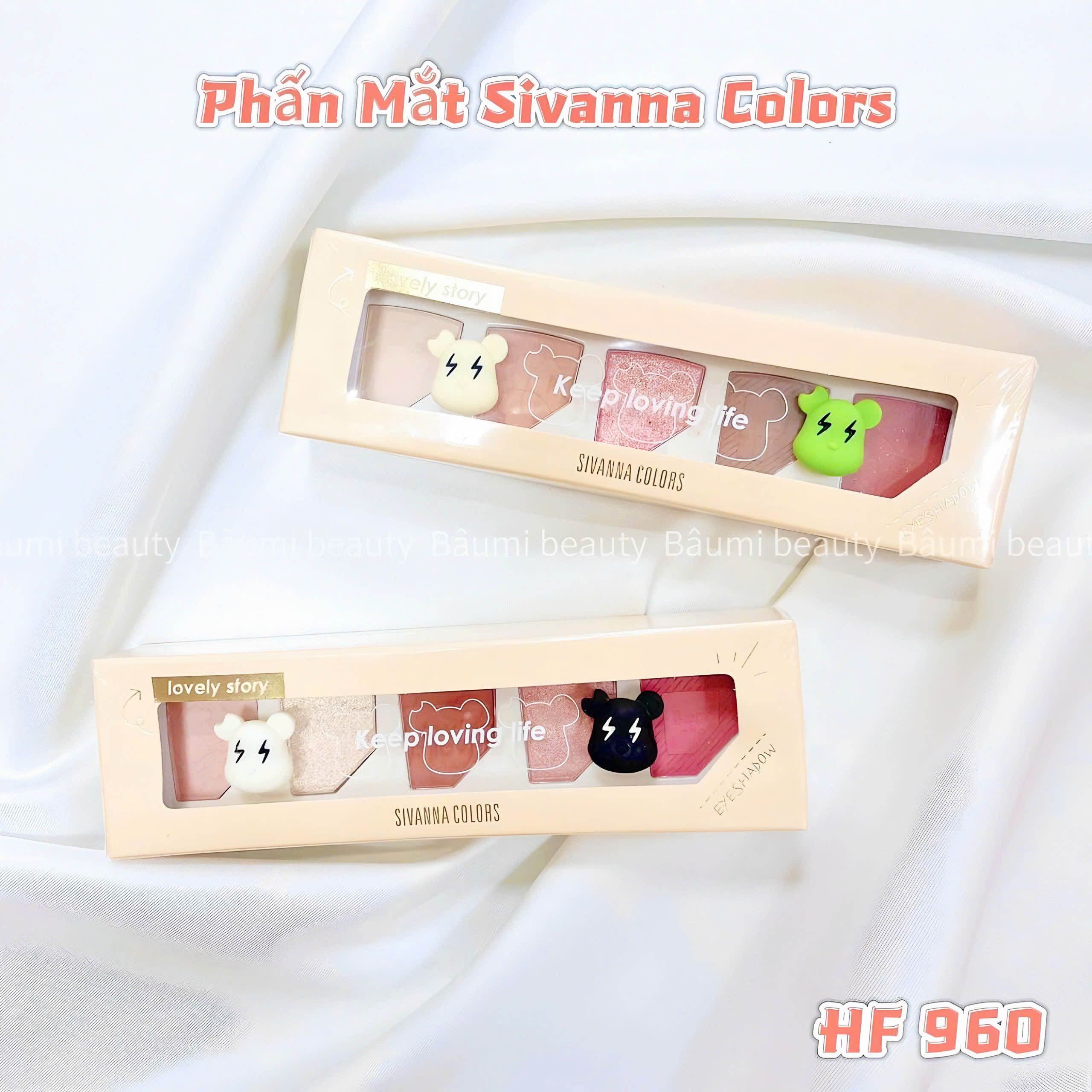 Phấn mắt 5 ô nhũ lì Sivanna Colors Trendy Fun Paradise Shadow HF960 - Thái Lan #01 Honey Butter
