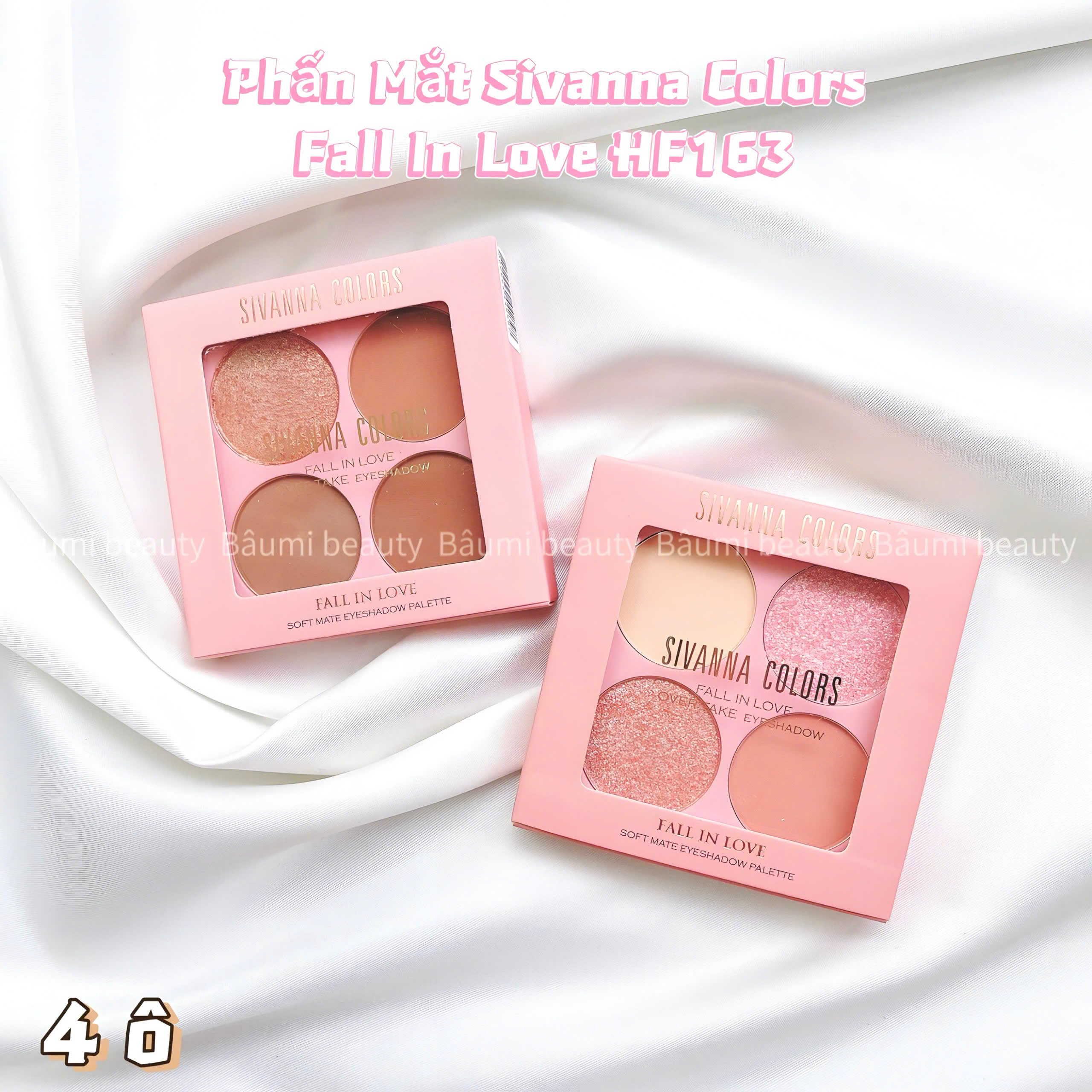 Phấn mắt 4 ô Fall In Love Over Take Eyeshadow Sivanna Colors HF163 7.8g - Thái Lan #02 Honey Maple