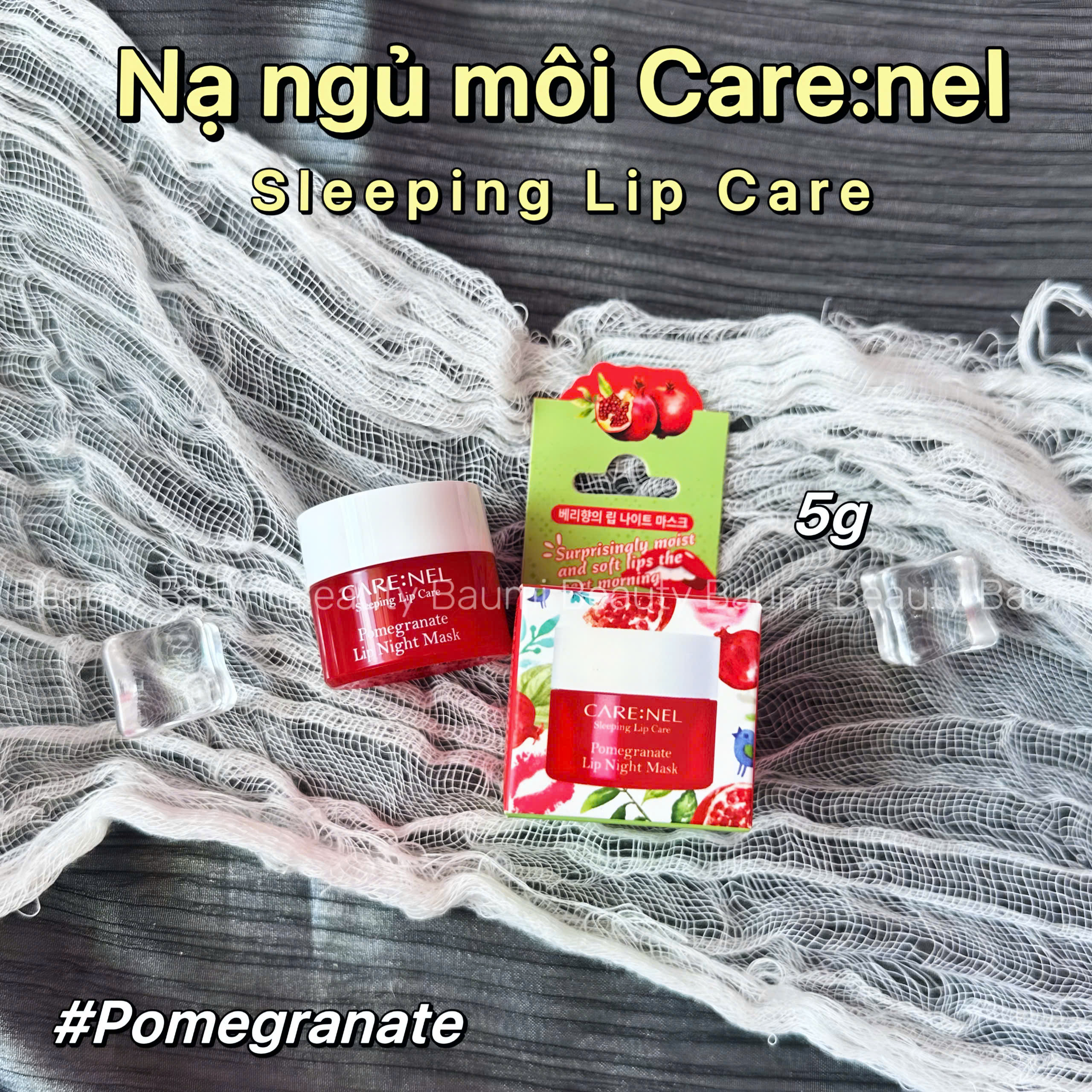 Mặt nạ ngủ môi / Son dưỡng môi Care:nel Lip Sleeping Mask hương lựu 5g - Hàn Quốc
