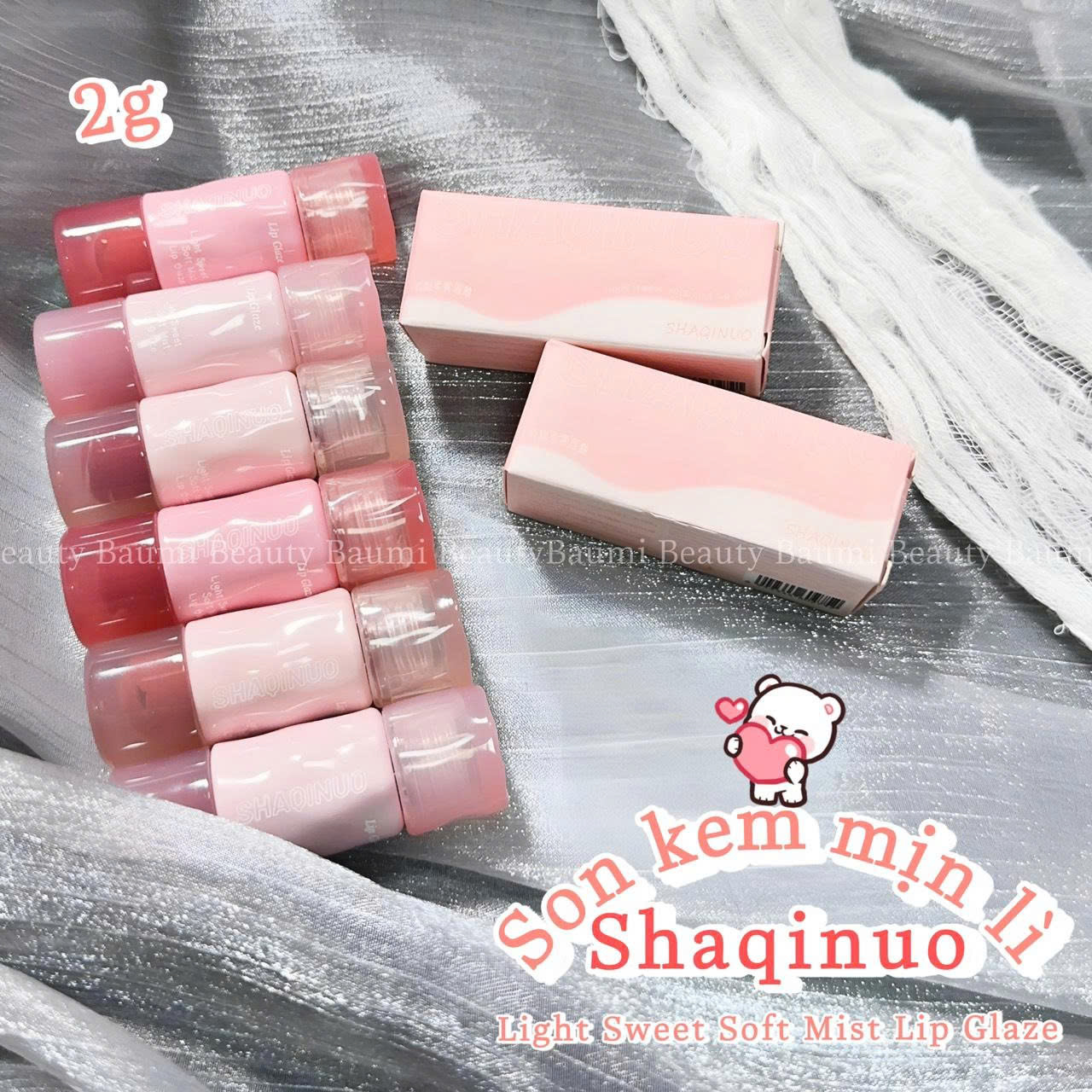 Son kem lì Shaqinuo Light Sweet soft mist lip glaze 2g - nội địa Trung #03
