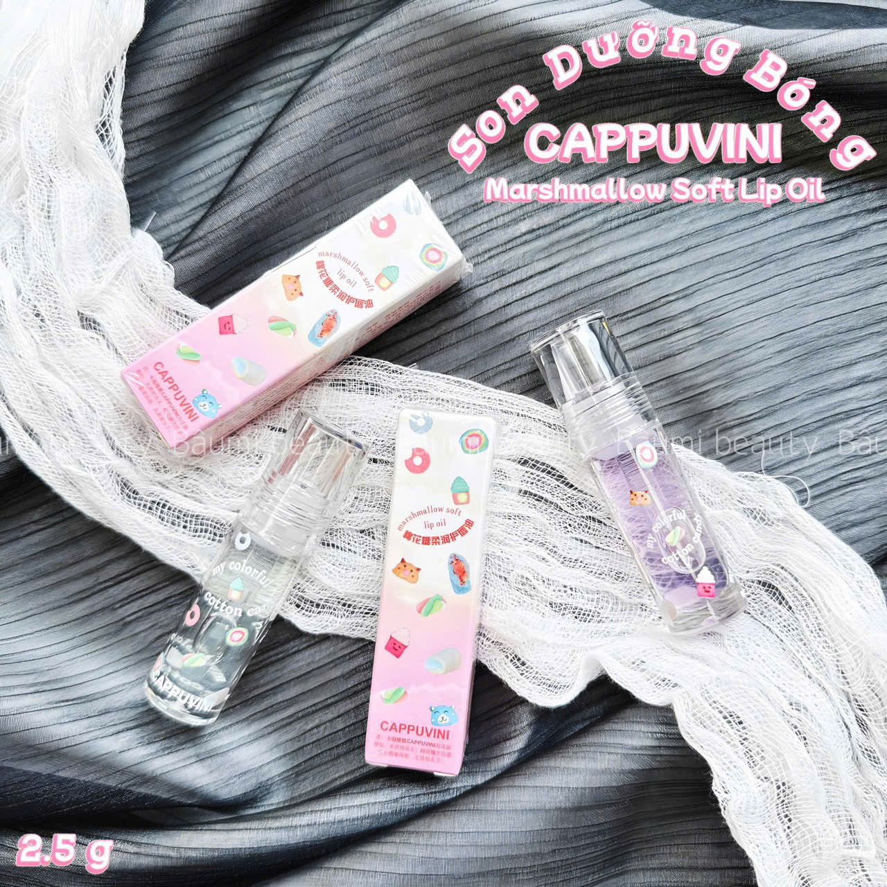 Son Dưỡng Bóng Cappuvini Marshmallow Soft Lip Oil 2.5g - nội địa Trung