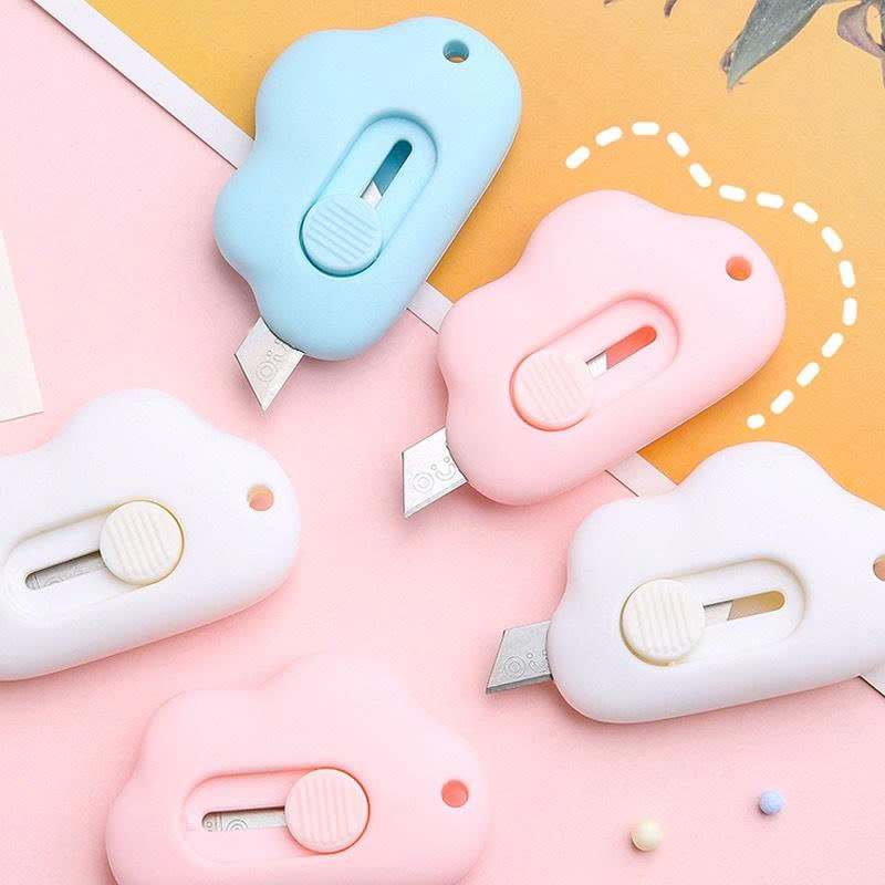 ( Lẻ 1 ) Dao Rọc, Dụng cụ Cắt Giấy Khui hàng Mini Dễ Thương nhiều hình xinh xắn #Hình Chân mèo, Đám mây,Cabybara