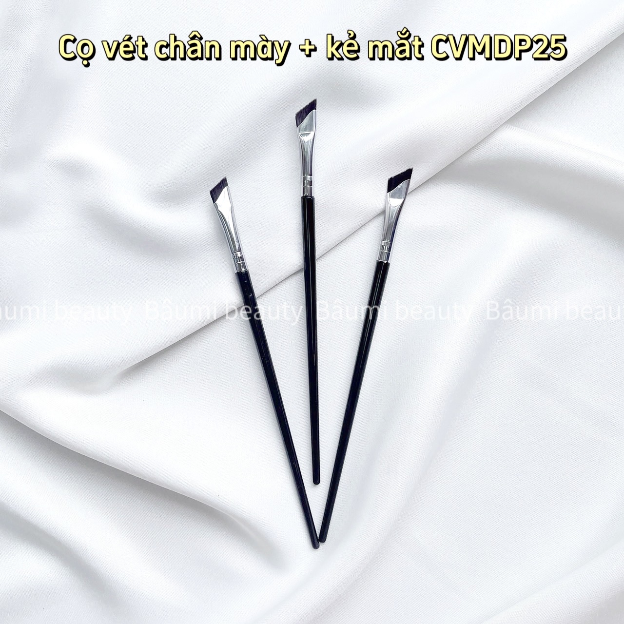 [ Lẻ 1 cây ] Cọ vét chân mày, kẻ đuôi mắt đầu dẹp đa năng tiện dụng CVMDP25 