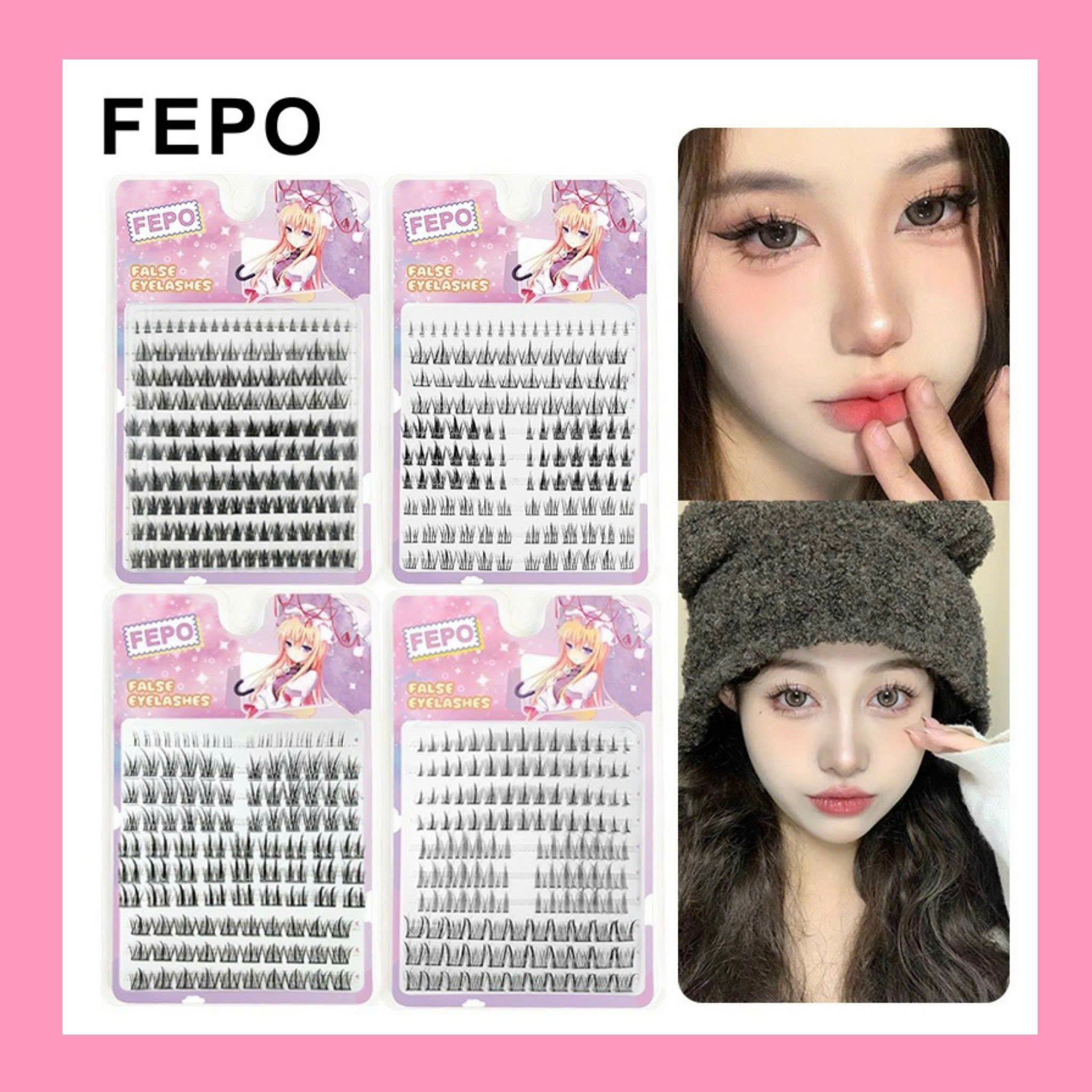 [ Hộp 10 Hàng ] Lông mi giả sợi rời/ mi cụm Fepo MR10H ( nhiều mẫu )
