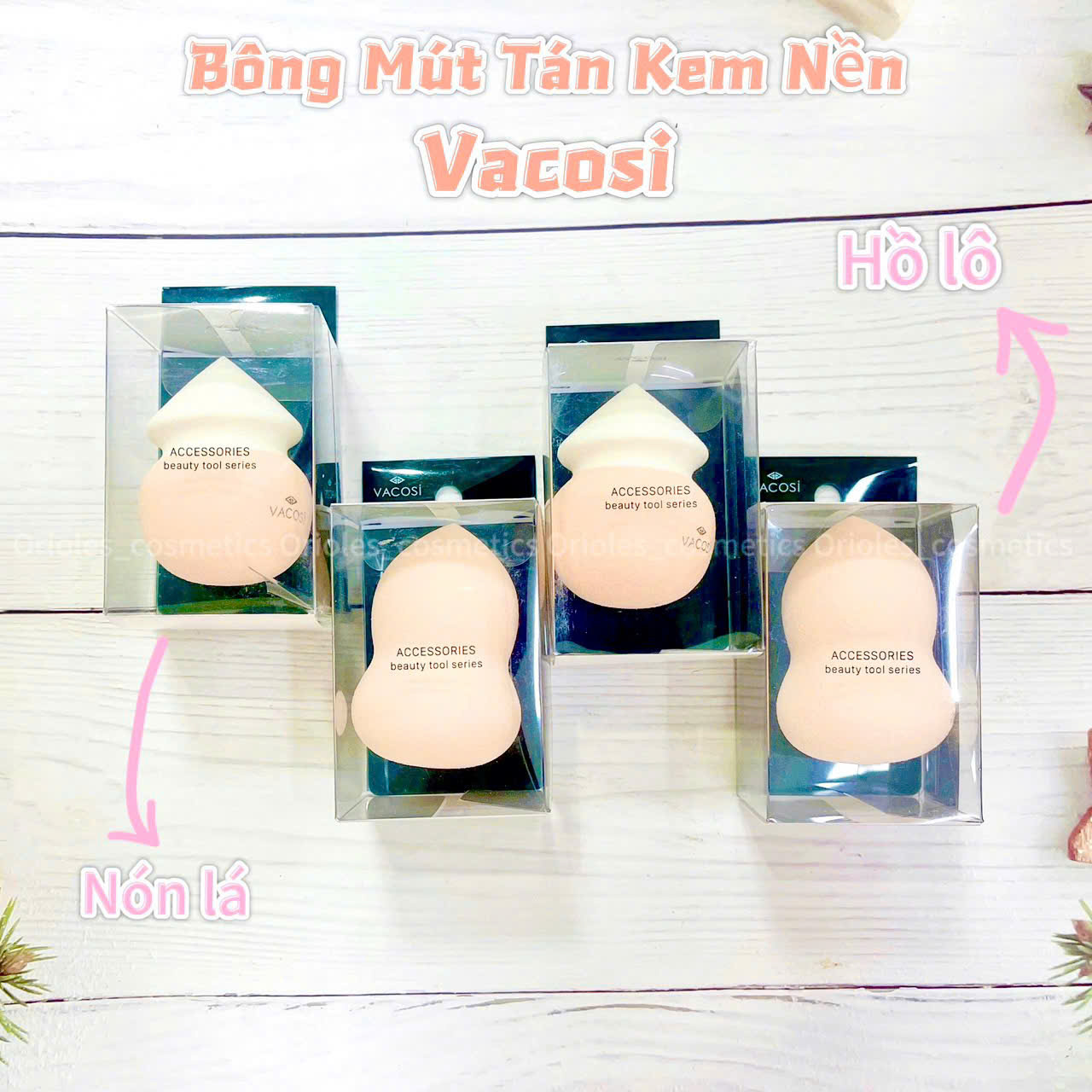 Bông mút tán kem nền trang điểm hồ lô Vacosi Pear Blender Hàn Quốc #BP06