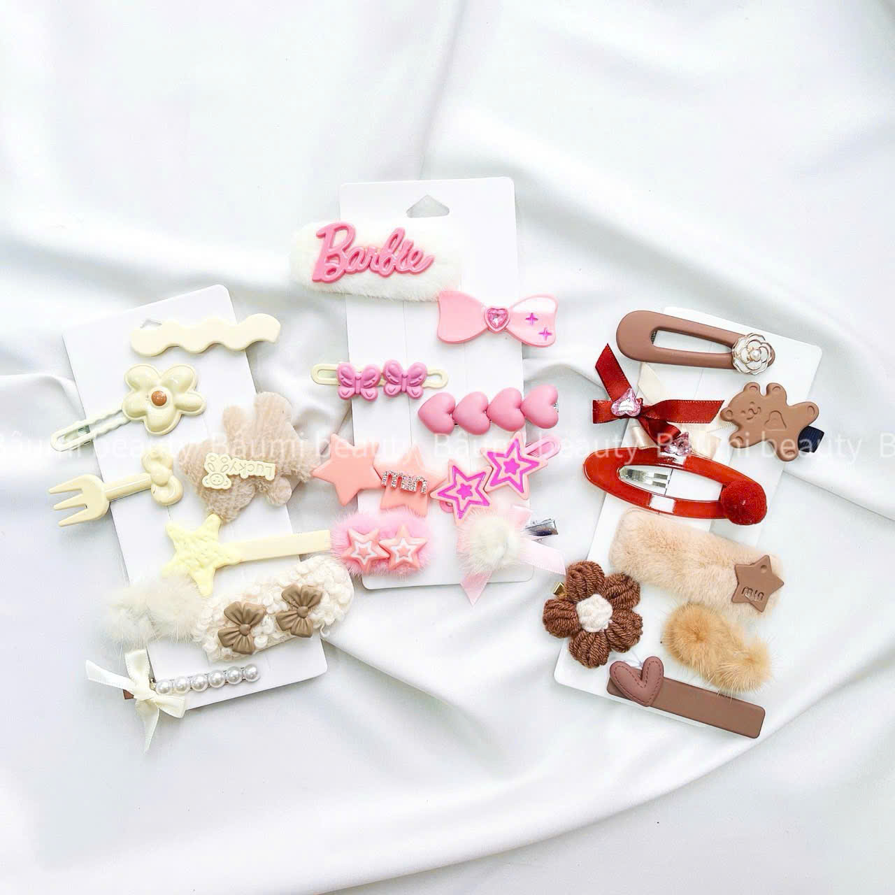 Set 8 kẹp đính đá nhiều màu hoạ tiết thời trang Y2k dễ thương V8KL45