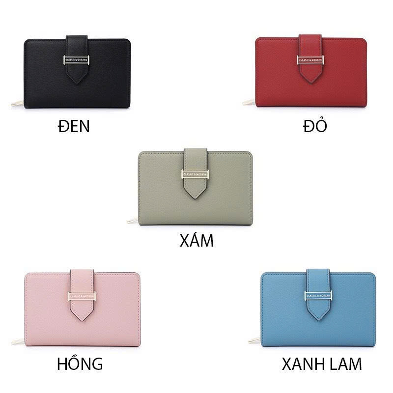 Ví nữ cầm tay Tailian dáng ngang size 14cm nhiều ngăn, màu trơn thanh lịch,sang trọng Classic & Modern VNTL49