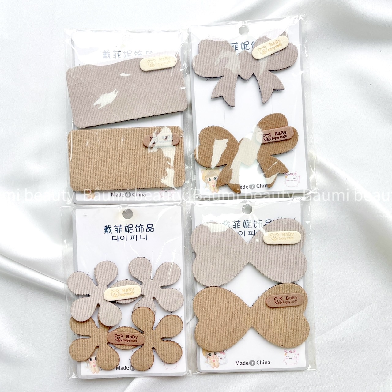 Set 2 miếng dán mái cố định tóc siêu xinh họa tiết dễ thương baby Hàn Quốc