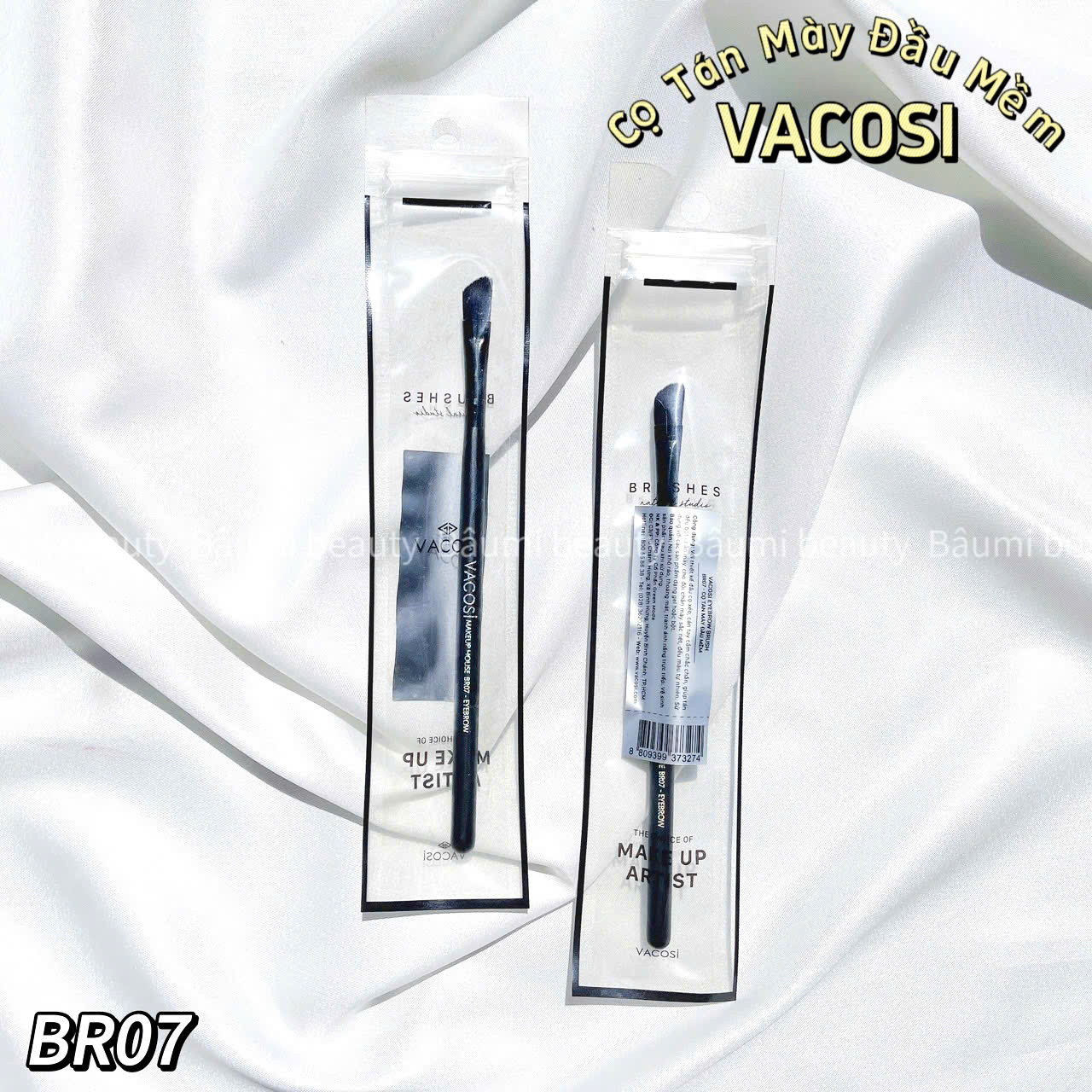 ( Lẻ 1 cây ) Cọ tán chân mày đầu mềm Vacosi Eyebrow Brush BR07 - Hàn Quốc