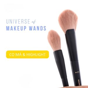 Cọ đánh má hồng & bắt sáng Highlight dáng cọ quạt bầu, lông mịn, bám phấn tốt Vacosi Round Fan Brush M33 - Hàn Quốc
