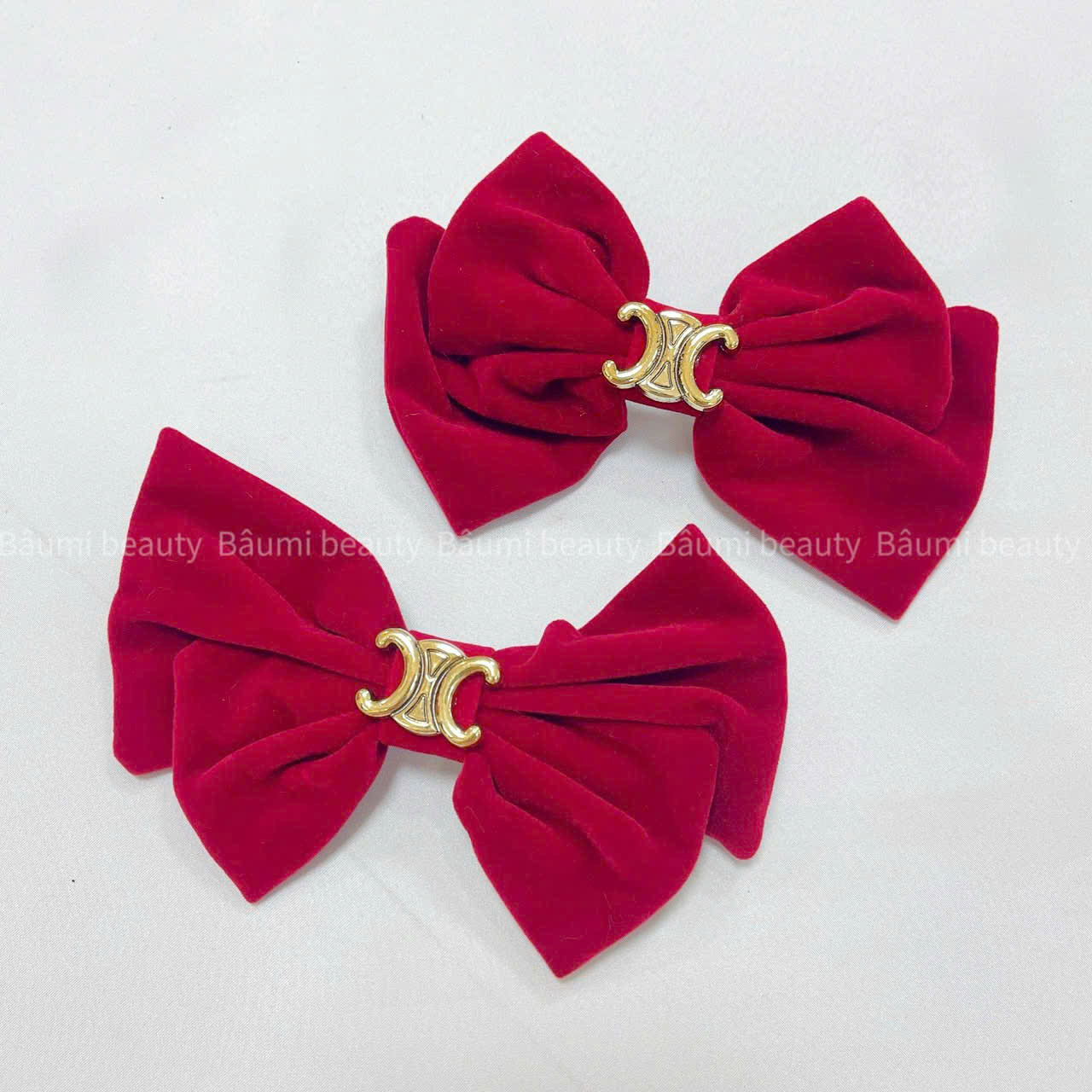 ( Lẻ 1 ) Kẹp tóc nơ họa tiết xinh xắn cao cấp sang chảnh phong cách tiểu thư giúp nàng tỏa sáng trong những bữa tiệc N02