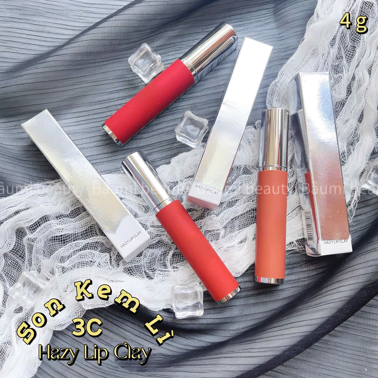 Son Kem Siêu Lì Mịn Môi BA C E Hazy Lip Clay - Hàn Quốc #Butter Beige